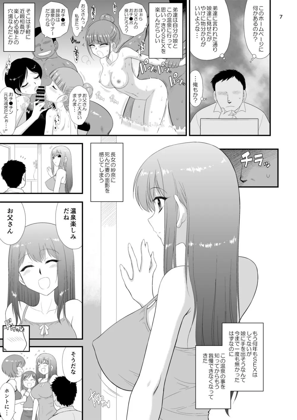 美人三姉妹と父親と叔父が混浴温泉に行きました。 - page6