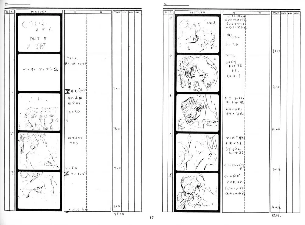 くりいむレモン 絵コンテ･設定資料集 PART1 ｢媚･妹･Baby｣ ＆ PART5｢亜美･AGAIN｣ - page44