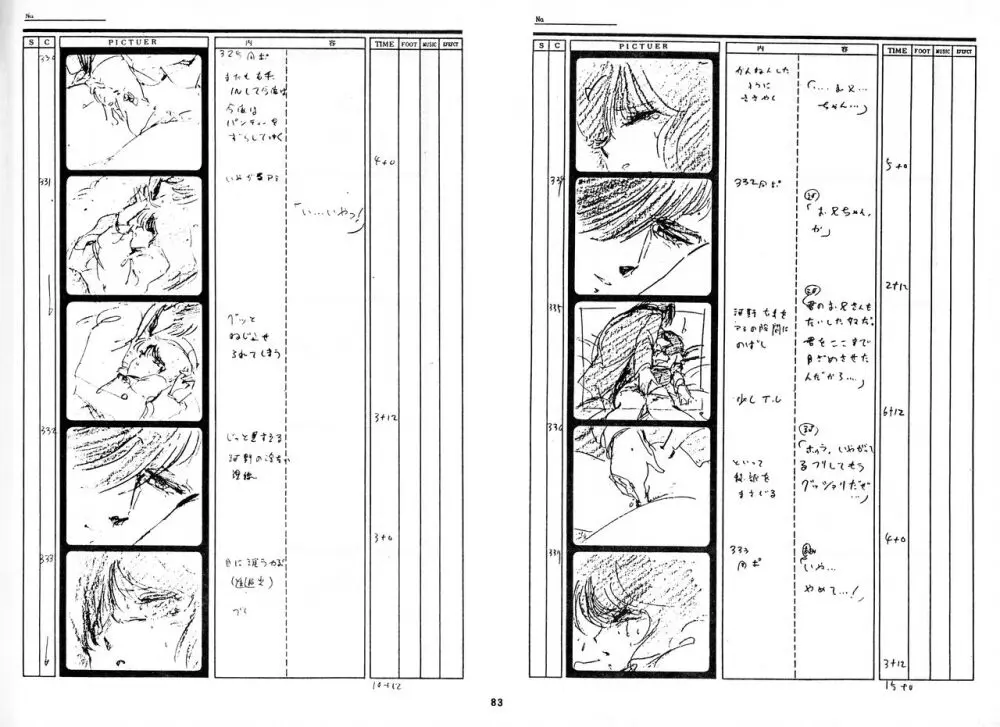 くりいむレモン 絵コンテ･設定資料集 PART1 ｢媚･妹･Baby｣ ＆ PART5｢亜美･AGAIN｣ - page82