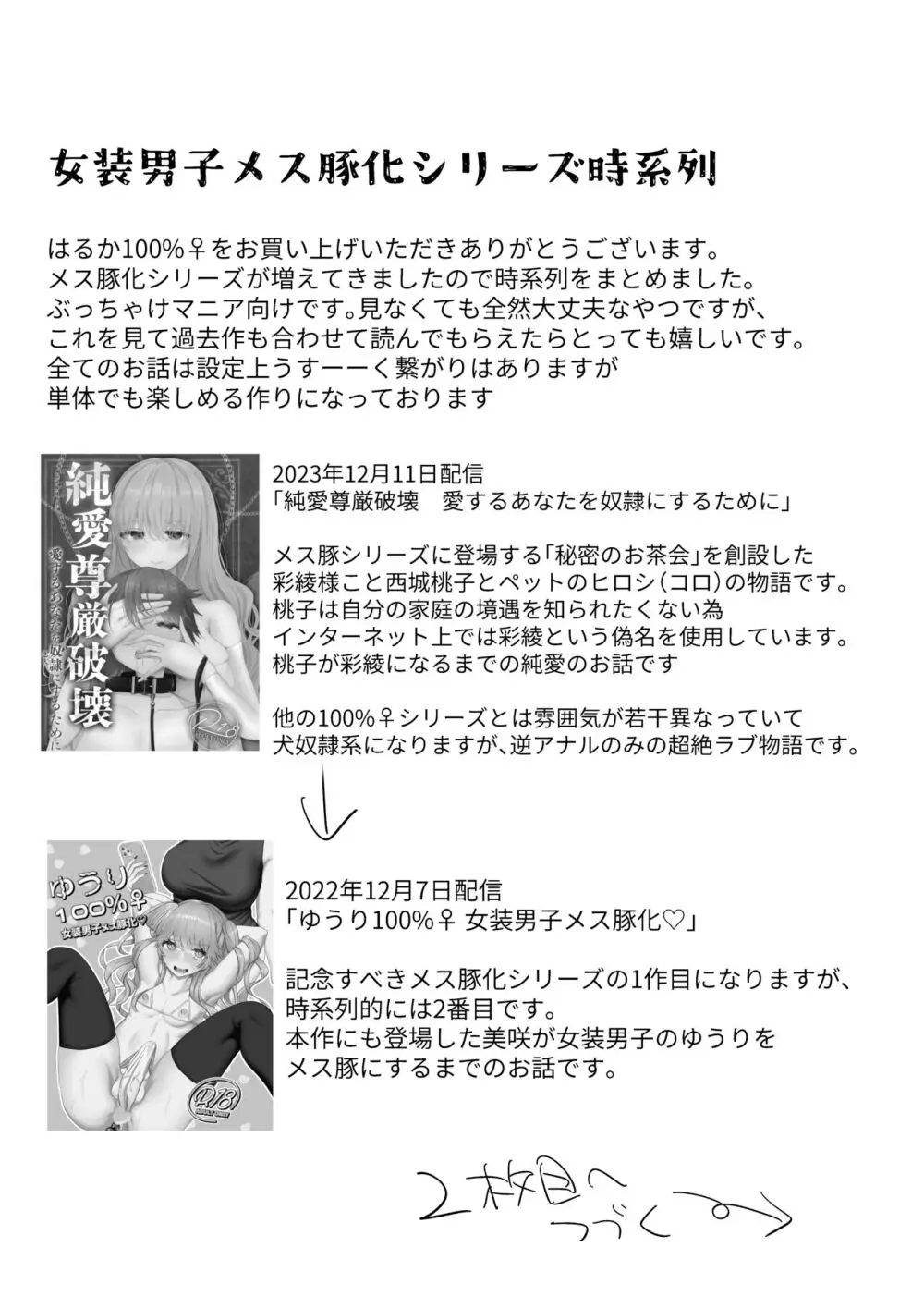 はるか100%♀ 御曹司強制女装メス豚化 - page2