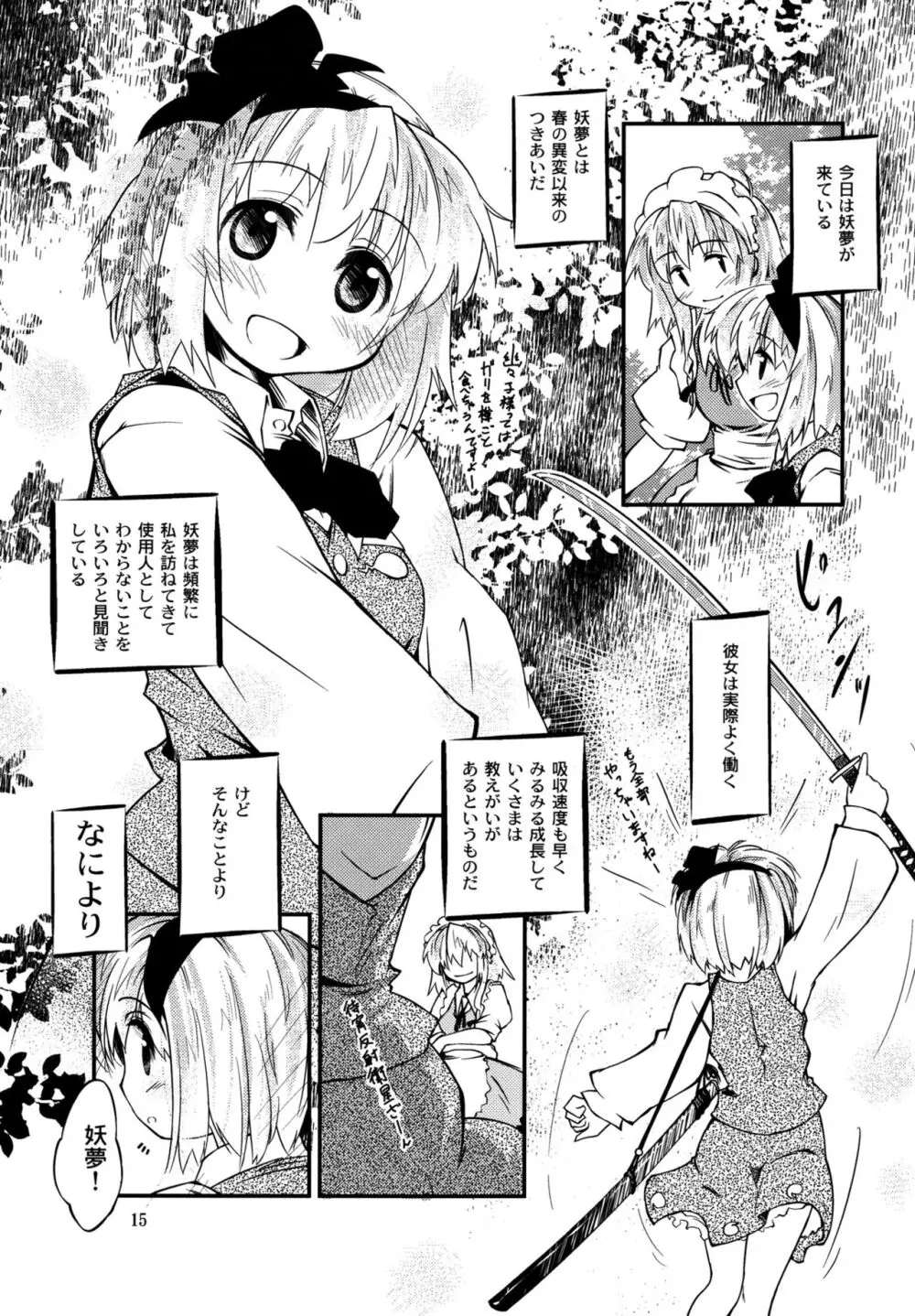 妖夢が普段ありえないくらい可愛がられる本 - page14