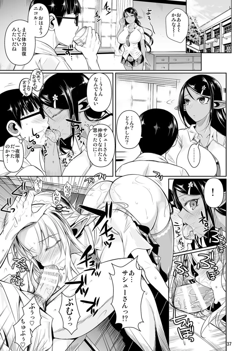 ハイエルフ×ハイスクール 白×黒 - page38