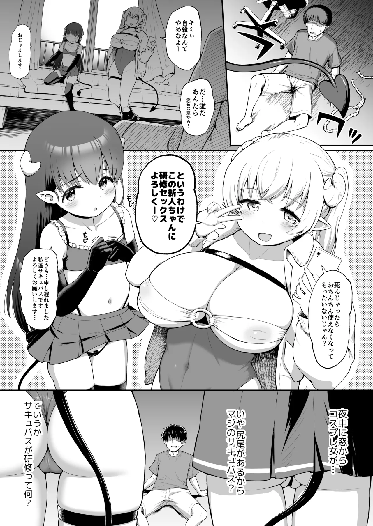 なぜか俺んちで行われるサキュバス研修 - page3