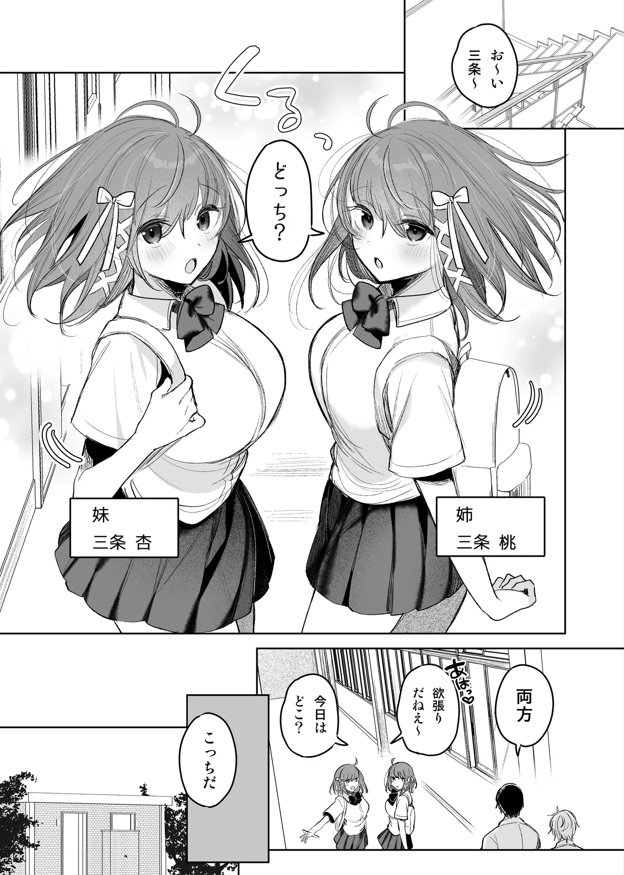 双子が公衆トイレで…♡ - page1