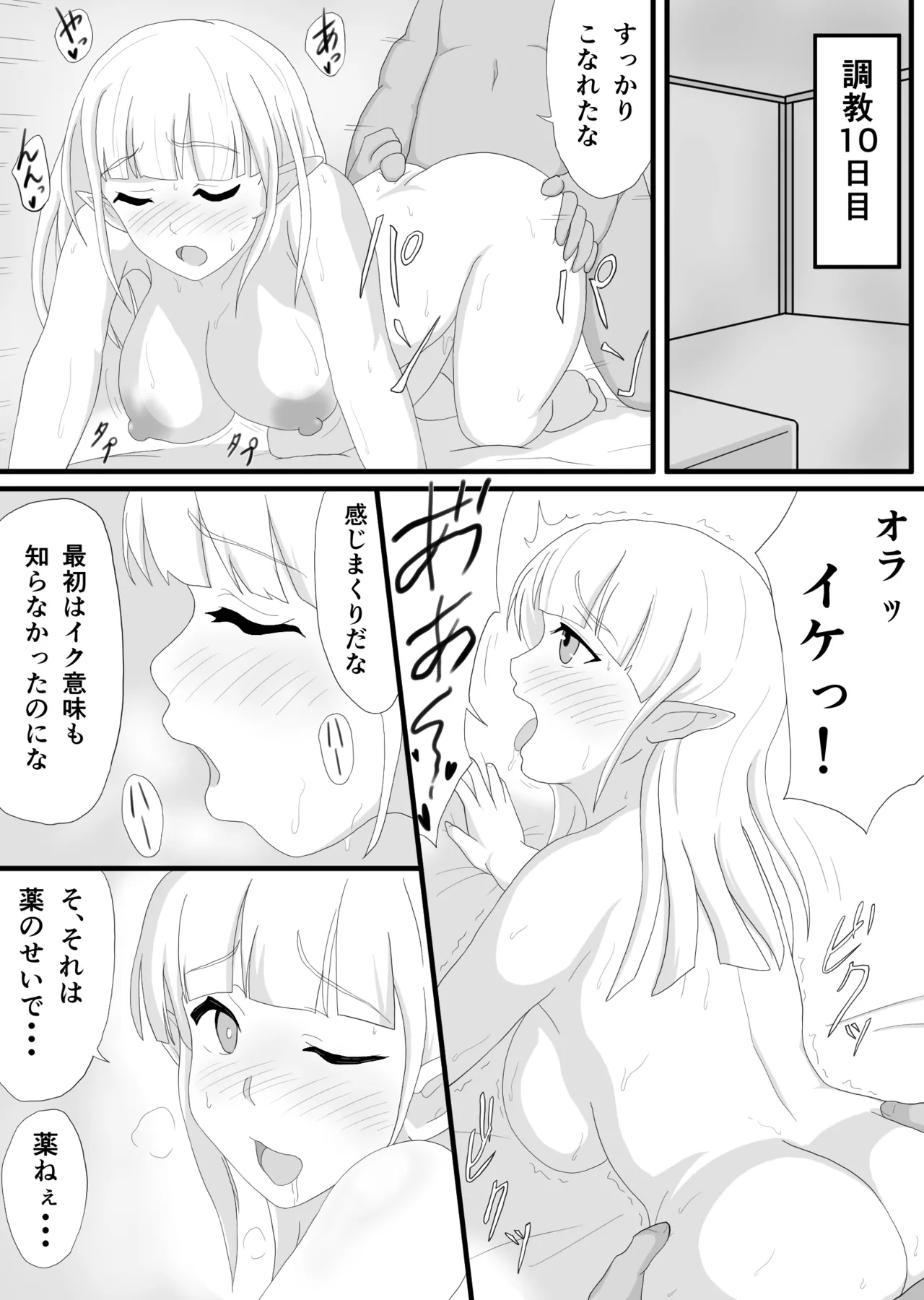 銀髪巨乳エルフを調教して快楽堕ち - page11