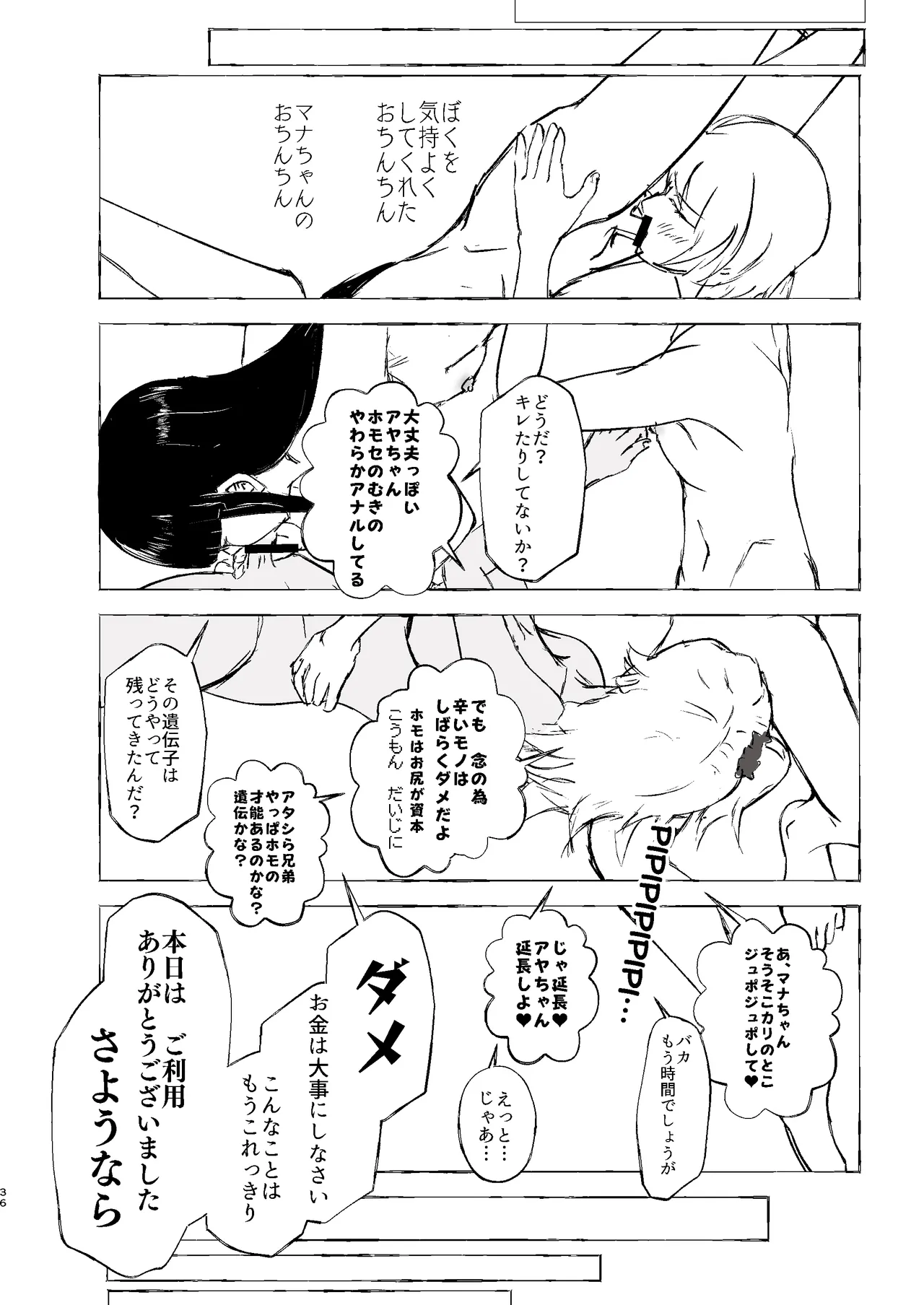 [くじら構文 (陰間くじら) NHデリヘル呼んだら男姉ちゃんズ♂が来た [DL版] - page36