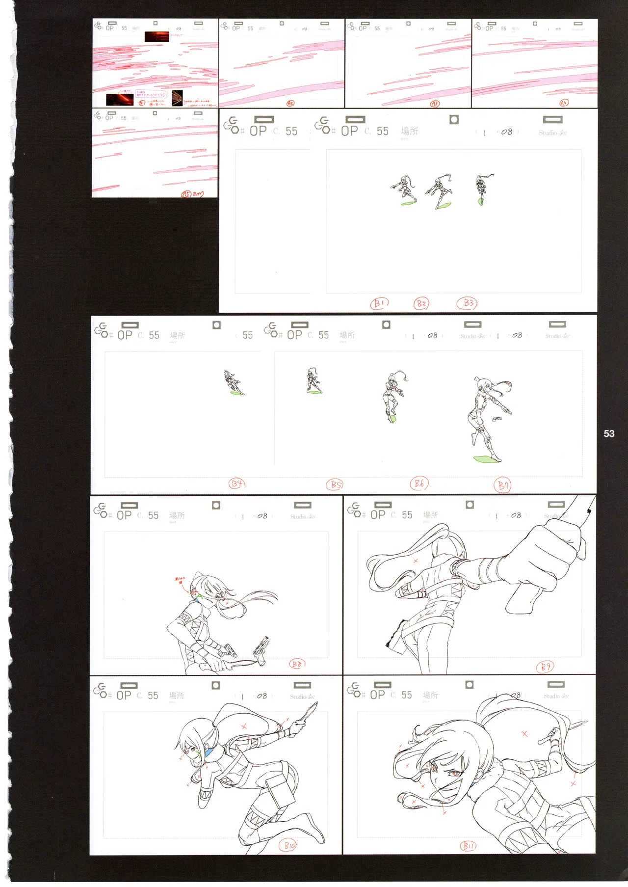 GGO ⅡのOPコンテと演出メモ+原画 - page57