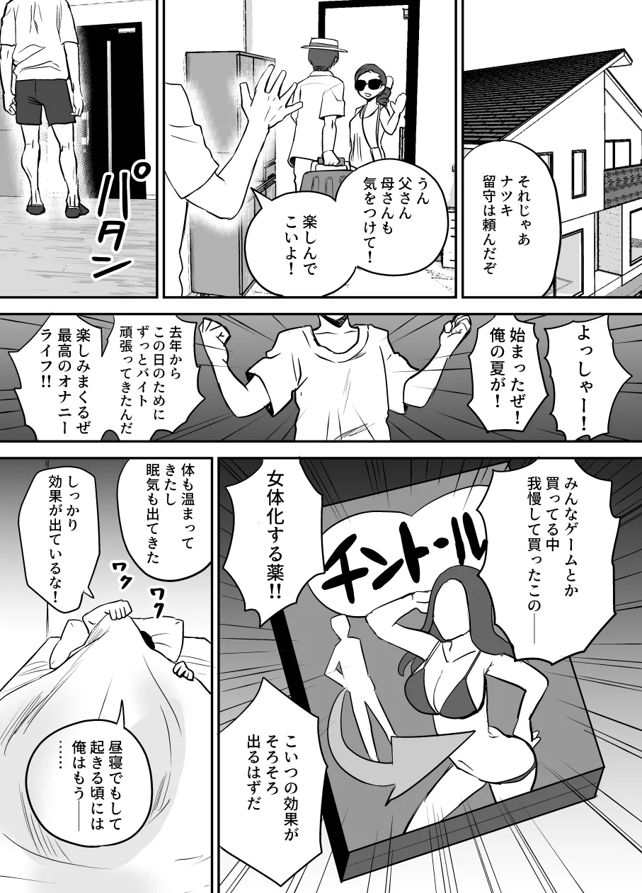 [叡智研究所 (Blank)] 軽い気持ちでTS薬に手を出した男が身も心もメス堕ちするまで(1)オナニー編 - page3